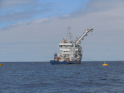 Four point mooring.